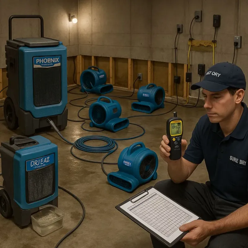 Structural Drying and Dehumidification process in Poquoson, VA